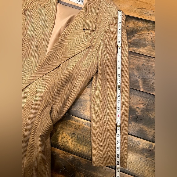 Camel color lightweight trench longline coat duster Vintage Union Made in USA - Picture 13 of 17
